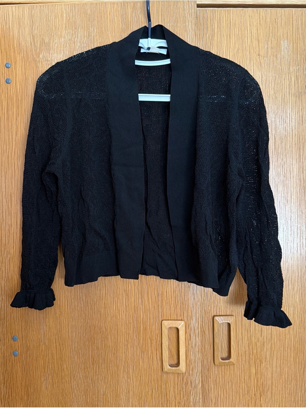 Calvin Klein Black Open-Front Knit Cardigan